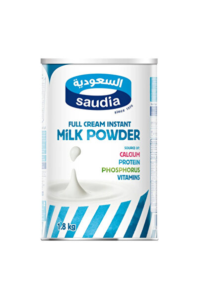 Saudia مسحوق حليب كامل الدسم سريع التحضير، 1800 غرام