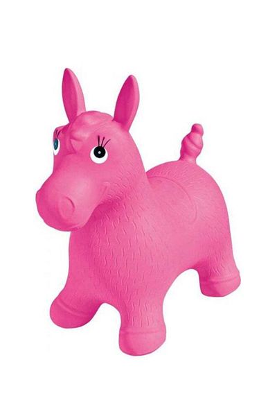 Generic Inflatable Space Hopper Jumping Horse Ride-On Bouncy Animal Toy For Kids Pink