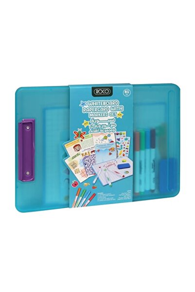 Roco حافظة بلاستيكية مع مجموعة ملحقات Clip-It الملونة باللون الأزرق - 18 قطعة