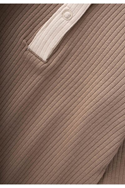 Cigit Ολόσωμη φόρμα με λεπτομέρεια Piping 0-2 ετών Mink