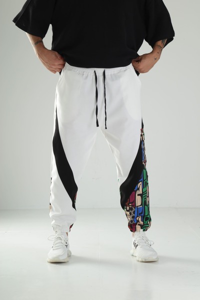 COCOPELLI Neon Patterned Gabardine Jogger Pants