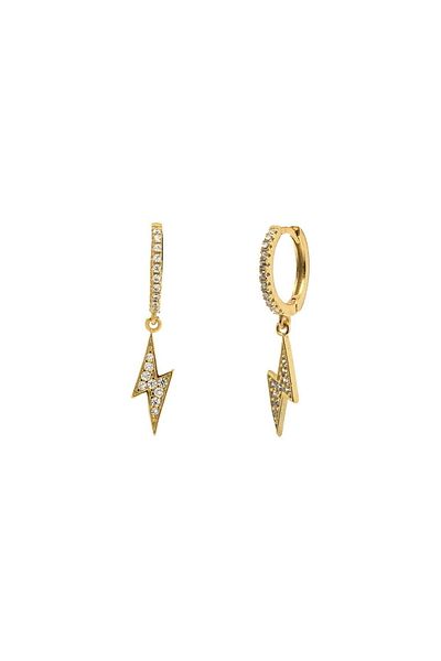 ohmygod jewelry Gold Plated Silver Earrings with Zirconia Crystals – Bowie Gold