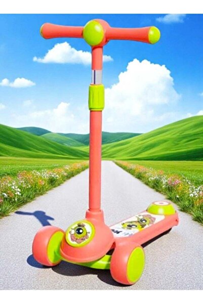 Generic سكوتر ركل للأطفال بعجلات فلاش LED قابلة للتعديل الارتفاع وقابلة للطي ...