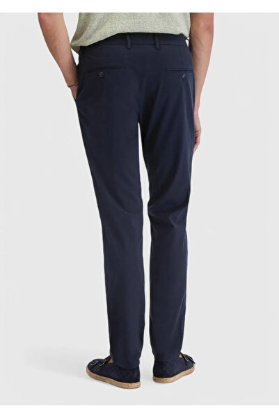 Ramsey Navy Blue Straight Woven Regular Fit Casual Trousers