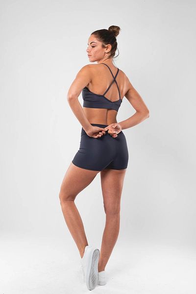 Bak Moda Anthracite Bustier with Cross Strap