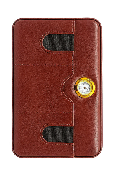 COHİBA Çakmak Kesicili Bordo Deri Puro Taşıma Çantası - Seyahat Humidoru