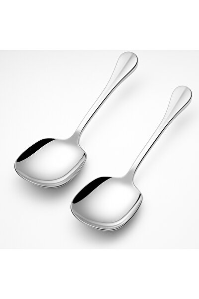 ceviz home züccaciye tekstil ltd şirketi Stainless Steel 2-Piece Serving Spoon Set – Shiny and Durable