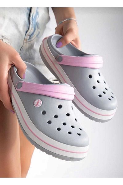 AkınalBella Grey Pink Sandals Slippers