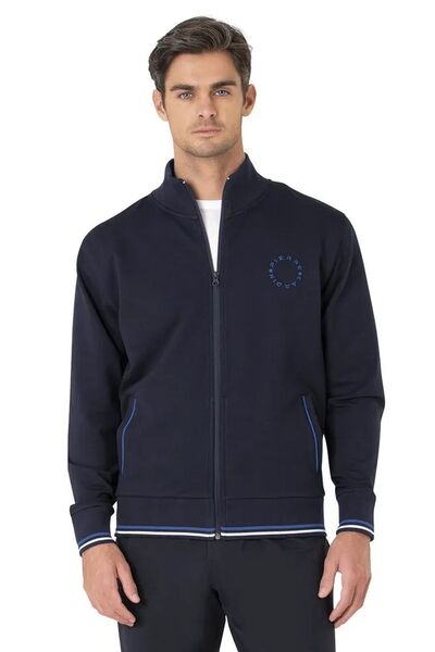 Pierre Cardin 7125 بدلة رياضية للرجال بأكمام طويلة وياقة واقفة - أزرق داكن