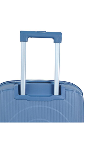 Mnuk PREMIO Checked Luggage with Anti-Theft Zipper, TSA Lock, PP Material| Medium Size 24- Blue