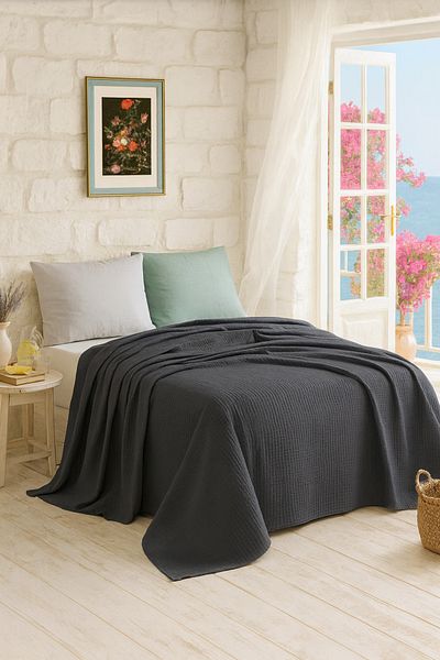 Evimcim 100% Cotton Pique Set Single – 160X230 Pique, Bed Sheet and 50X70 Pillow Case, Stylish Design