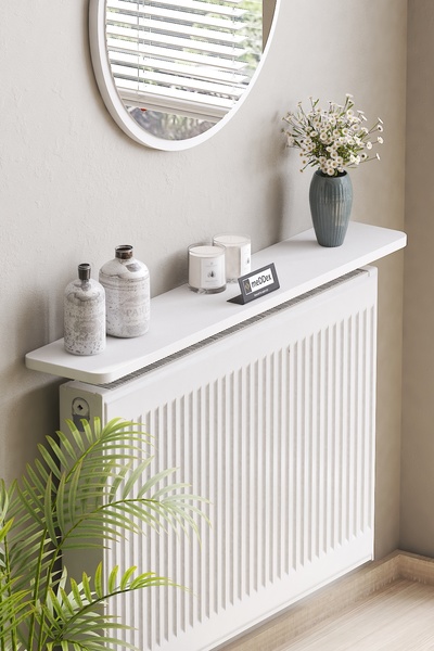 meDDex Petek Üstü Uçan Raf Montajsız - Tak Çıkar 100x18 Beyaz Desen