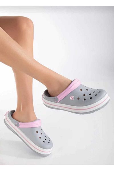 AkınalBella Grey Pink Sandals Slippers