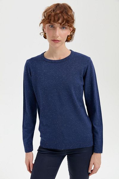 Desen Triko Women's Crew Neck Angelina Basic Sweater Indigo
