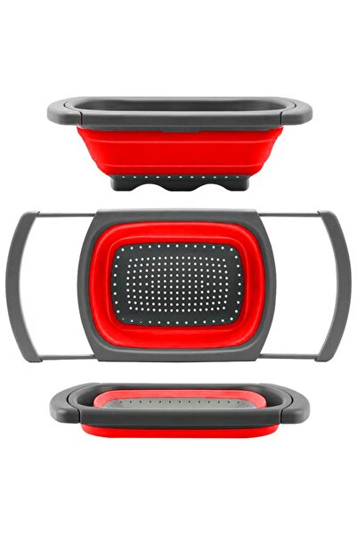 Aptel Силиконов гевгир, сгъваем, разтегателен 33-60 см, червен