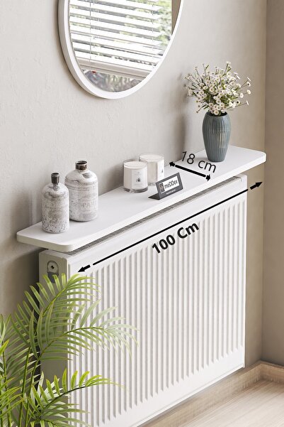 meDDex Petek Üstü Uçan Raf Montajsız - Tak Çıkar 100x18 Beyaz Desen