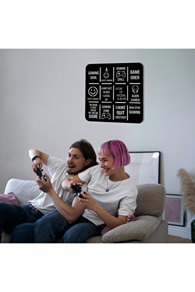 Genel Markalar Led Işıklı Gameing Diva Dekoratif Tablo Oyun Odası Duvar Dekorlu Gece Lambası