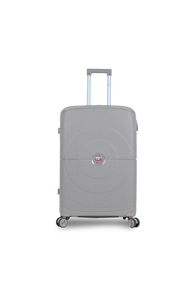 Mnuk PREMIO Set of 3 Luggage with Anti-Theft Zipper, TSA Lock, PP Material| Size 28/24/20- Champagne
