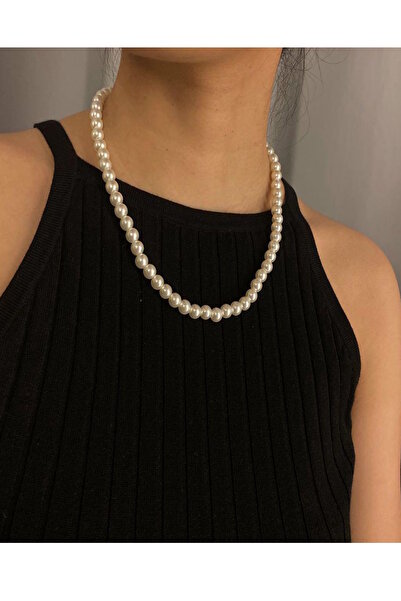 CAŞ DEKORASYON White Color Pearl Necklace