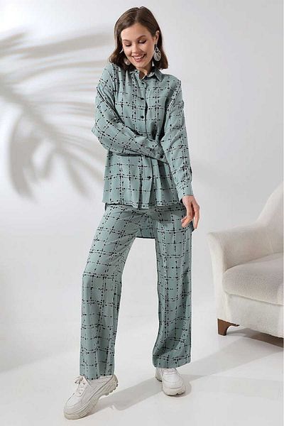 stcococix since 1990 Wide Leg Comfortable Business Pants Wide Loose Leg Patterned High Waist