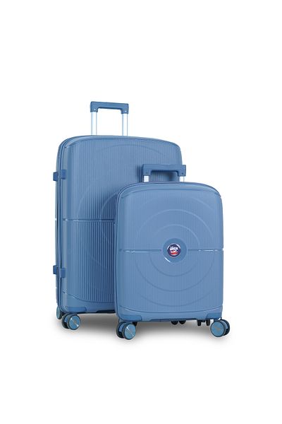 Mnuk PREMIO Set of 2 Luggage with Anti-Theft Zipper, TSA Lock, PP Material| Size 28/20- Blue