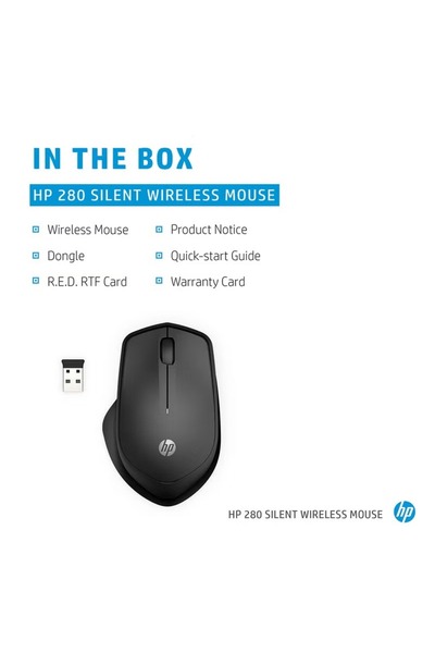 HP ماوس لاسلكي صامت 280 – أسود