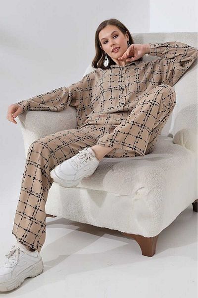 stcococix since 1990 Wide Leg Comfortable Business Pants Wide Loose Leg Patterned High Waist