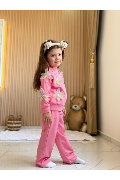 mandalinsbaby Girl's Flowery Tracksuit Set