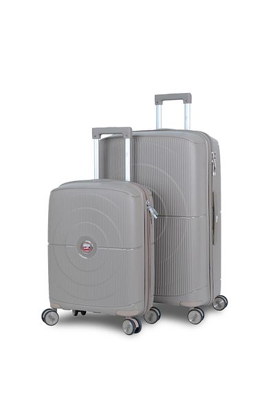 Mnuk PREMIO Set of 2 Luggage with Anti-Theft Zipper, TSA Lock, PP Material| Size 28/20- Champagne