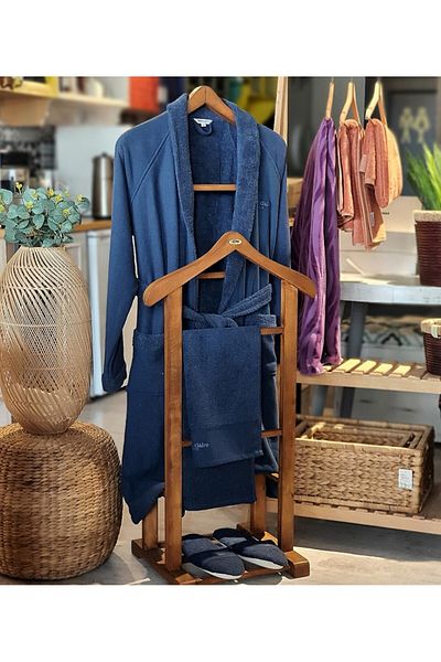 Le Atölye Marie Claire Paris Marcel Men's Robe Set Navy Blue M-L
