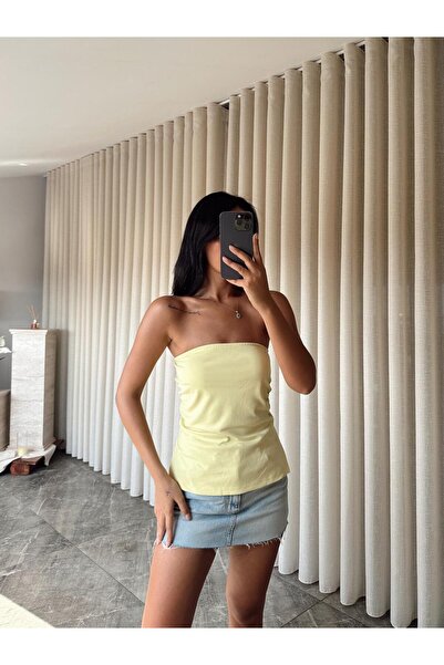 mydukkan.co Bluză fără bretele cu șliț lateral