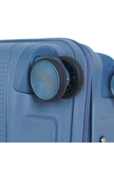 Mnuk PREMIO Checked Luggage with Anti-Theft Zipper, TSA Lock, PP Material| Medium Size 24- Blue
