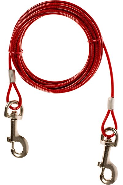 Duvo كابل ربط الكلاب خفيف الوزن باللون الأحمر بطول 4.5 متر