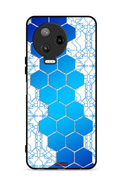 Tolwak غطاء حماية لهاتف Infinix Note 12 Pro 4G بنمط شبكة أيقونات سداسية الشكل