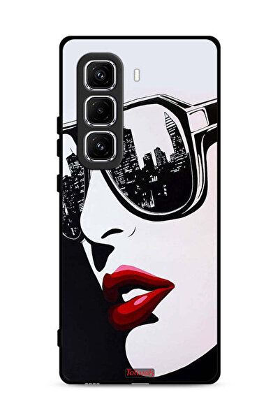 Tolwak غطاء حماية لهاتف Infinix Hot 50 Pro 4G، وجه فتاة، فن تجريدي