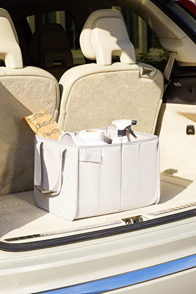 Ocean Home Textile Araç İçi Gri Balıksırtı Bagaj Düzenleyici Araba Çantası Or...