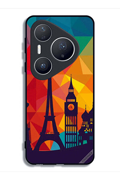 Covernex غطاء حماية لهاتف هواوي بيورا 80 برو بنقشة باريس الملونة