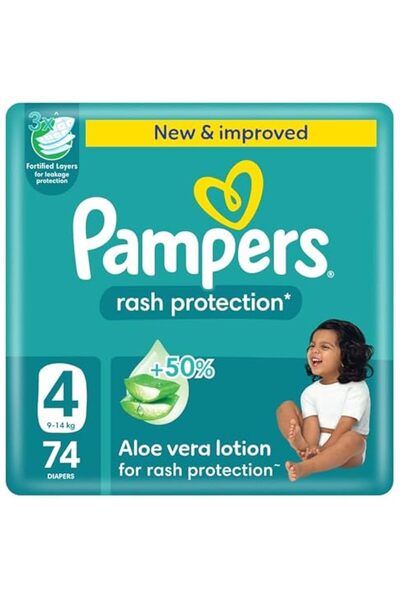 Huggies حفاضات بامبرز للحماية من الطفح الجلدي، مقاس 4، 9-14 كجم، عبوة عملاقة،...