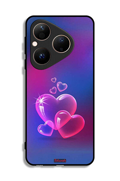 Tolwak غطاء حماية لهاتف هواوي بيورا 80 بنقشة قلوب الماء