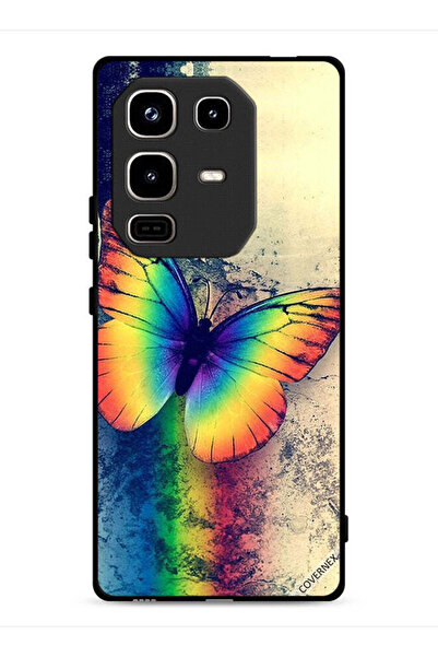 Covernex غطاء حماية لهاتف Infinix Note 50 Pro 4G بتصميم فراشة قوس قزح عتيقة