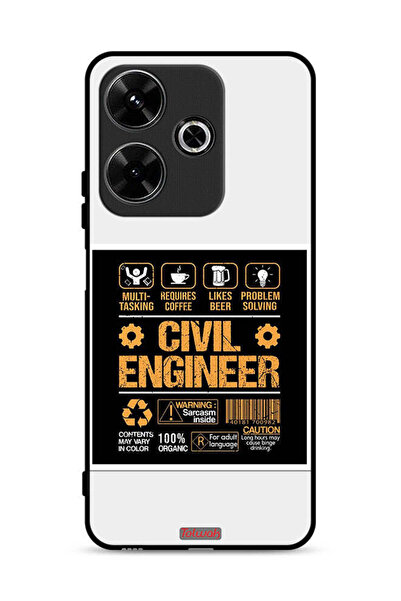 Tolwak غطاء حماية لهاتف شاومي ريدمي 13 4G، ملصق مهندس مدني