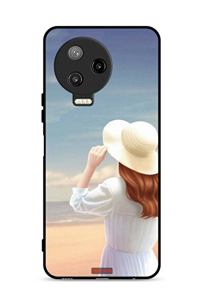 Tolwak غطاء حماية لهاتف Infinix Note 12 Pro 4G بطبعة قبعة فتاة واقفة