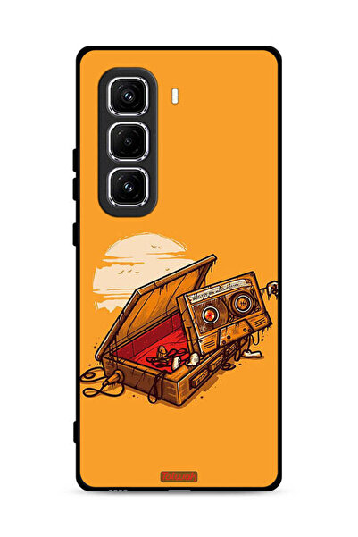 Tolwak غطاء حماية لهاتف Infinix Hot 50 Pro 4G برسومات كاسيت وشريط لاصق