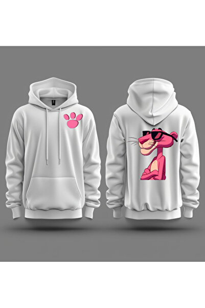 Sebesta Fashion سويت شيرت بقلنسوة من القطن ثلاثي الخيوط مطبوع عليه النمر الور...