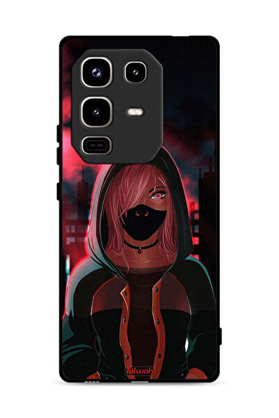 Tolwak غطاء حماية لهاتف Infinix Note 50 Pro 4G برسومات فتاة ترتدي قناعًا
