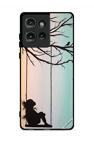 Covernex غطاء حماية لهاتف موتورولا إيدج 50 برسم فتاة صغيرة حزينة