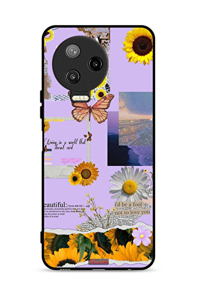 Tolwak Infinix Note 12 Pro 4G Protective Case Cover Beautiful Sunflower Stickers