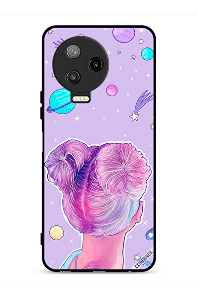 Covernex غطاء حماية لهاتف Infinix Note 12 Pro 4G برسومات فتاة ونجوم الفضاء