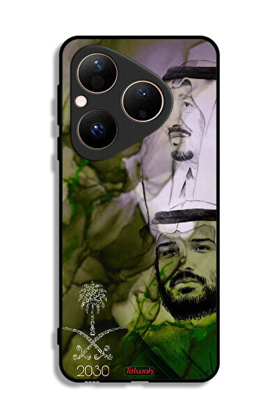 Tolwak غطاء حماية هواوي بيورا 80 - ملصق فني للملك سلمان وولي العهد محمد