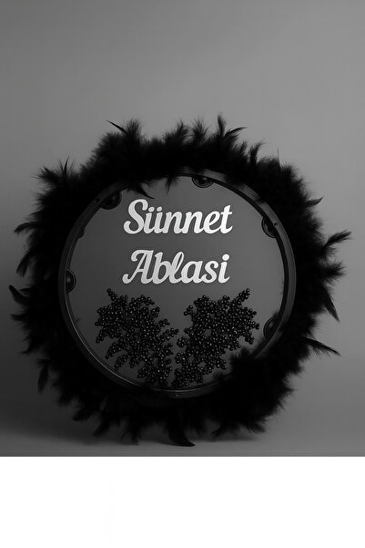 Evsay Tüylerle Süslenmiş Sünnet Tefi Vurmalı Çalgı Def Müzik Aleti Sünnet Abl...